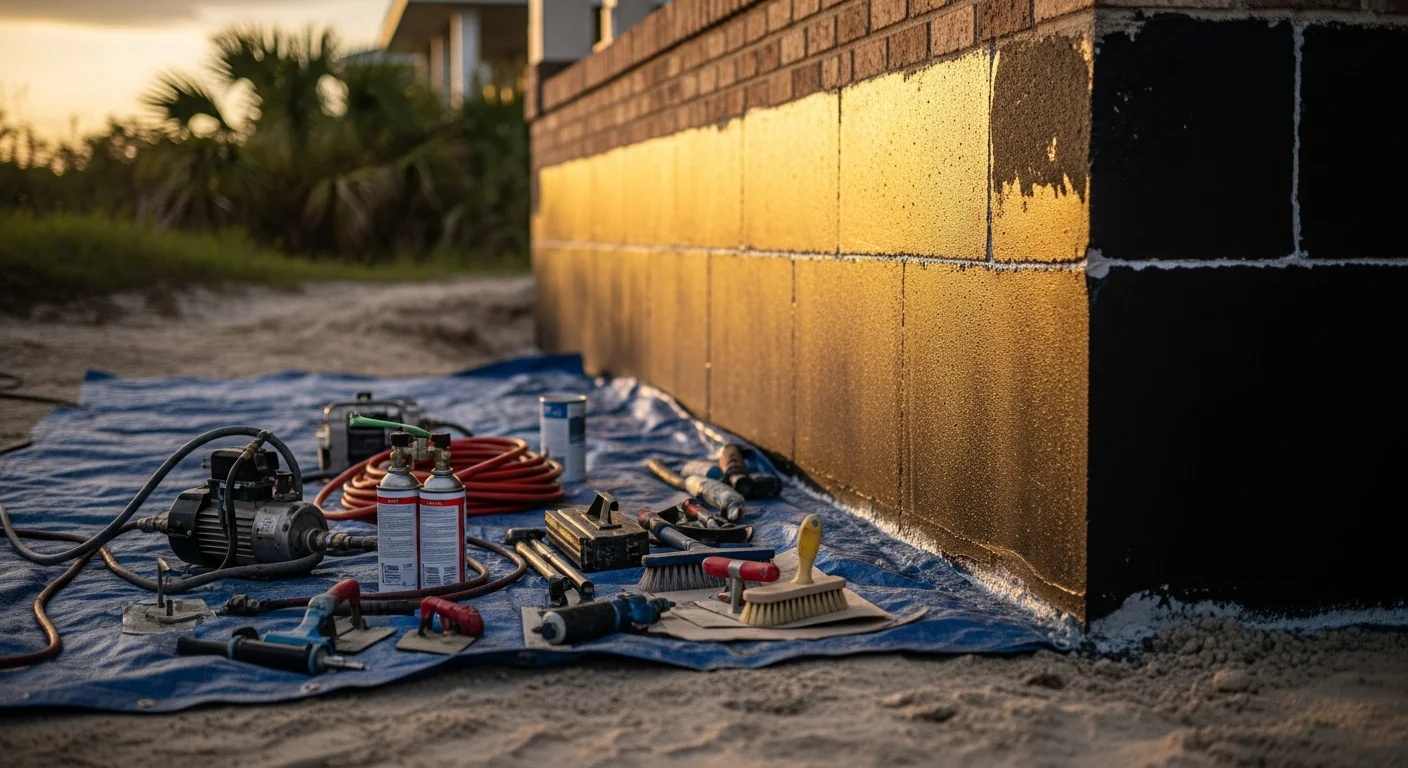 Foundation repair and crack injection work on residential home