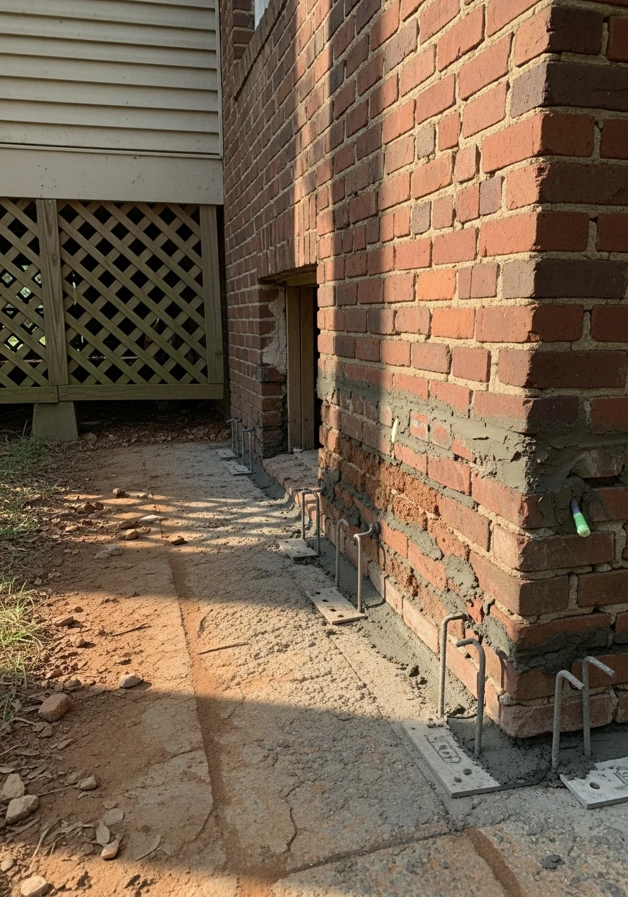 Contractor working on home exterior renovation in a Demopolis neighborhood.