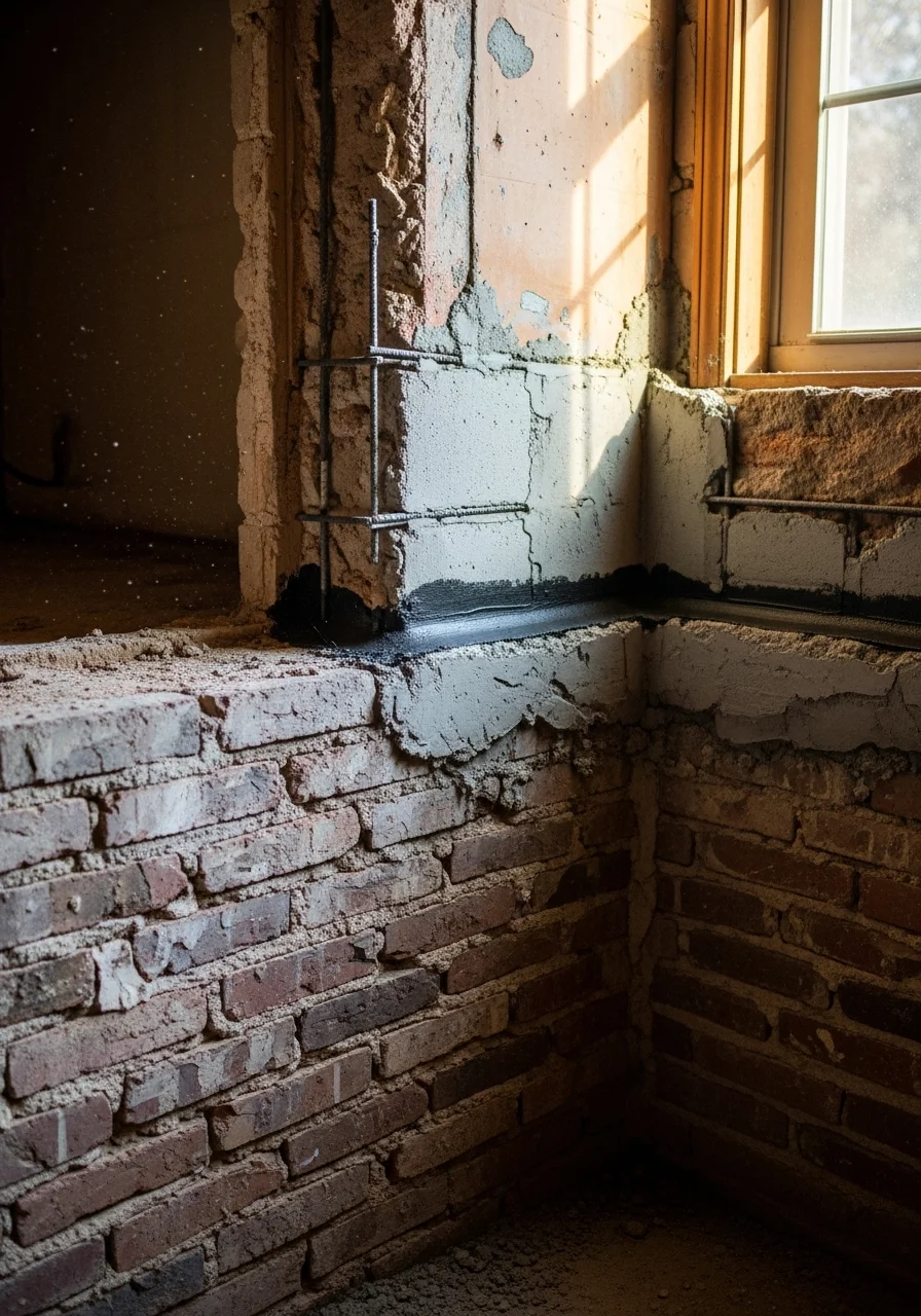 Worker installing new window frame in a Tuscaloosa home interior.